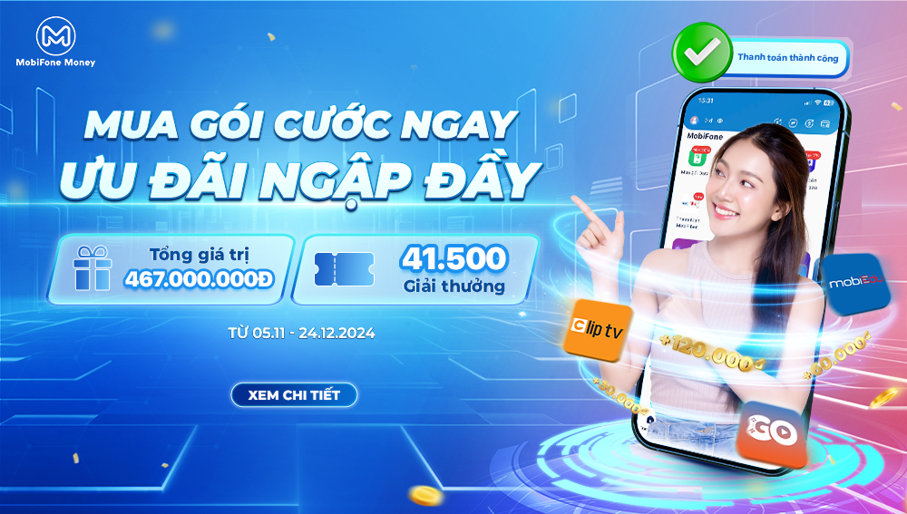 Danh sách khách hàng trúng thưởng CTKM "Mua gói cước ngay- ưu đãi ngập đầy" từ ngày 16/12/2024 đến ngày 24/12/2024