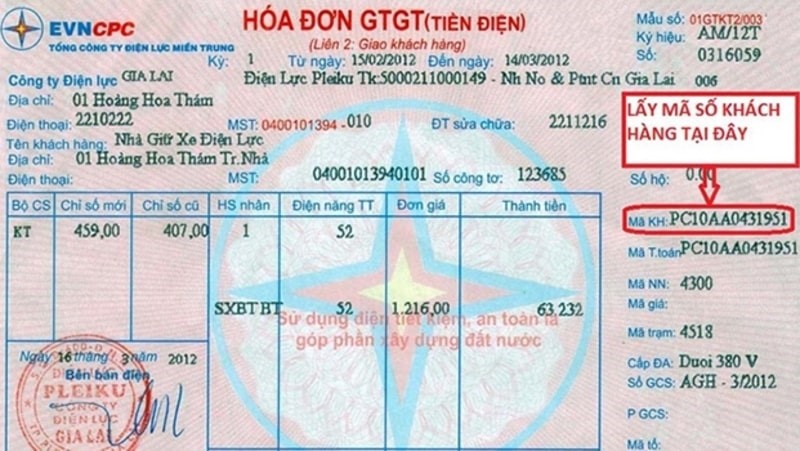 m&atilde; kh&aacute;ch h&agrave;ng đ&oacute;ng tiền điện