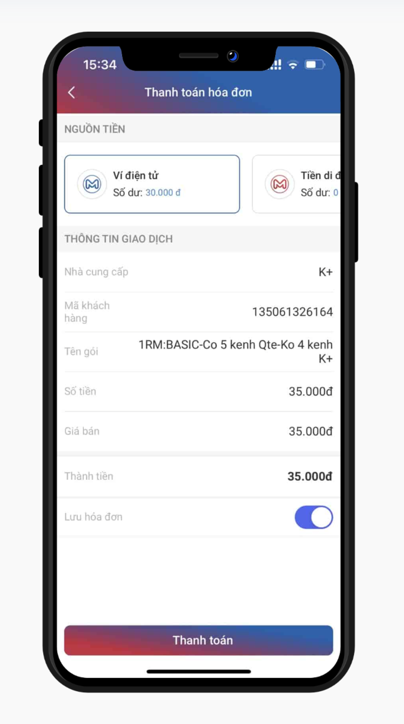 thanh to&aacute;n truyền h&igrave;nh bằng v&iacute; điện tử mobifone
